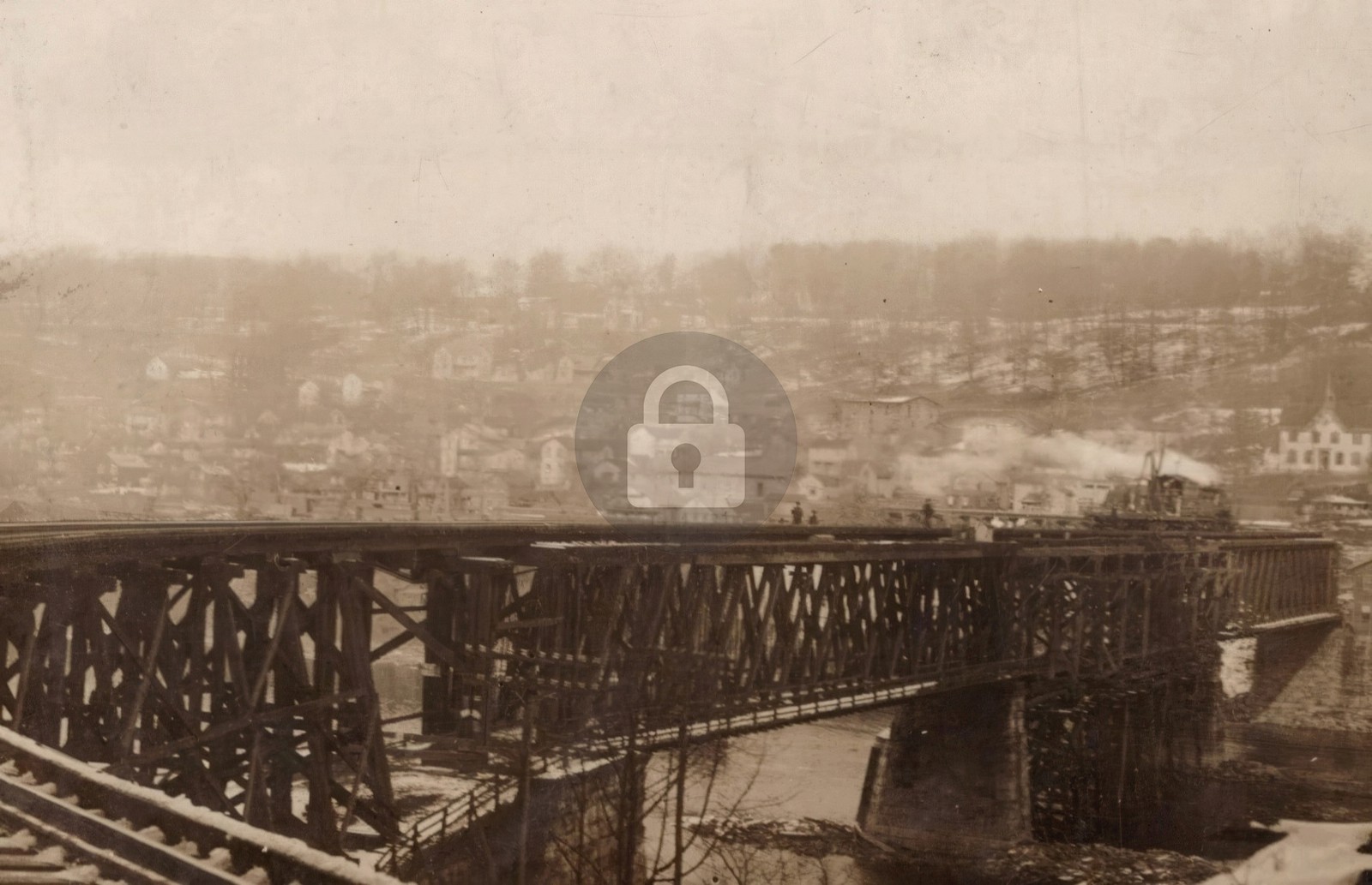 Foxburg PA B&o Railroad Bridge Construction Clarion Co RPPC Photo Postcard COPY