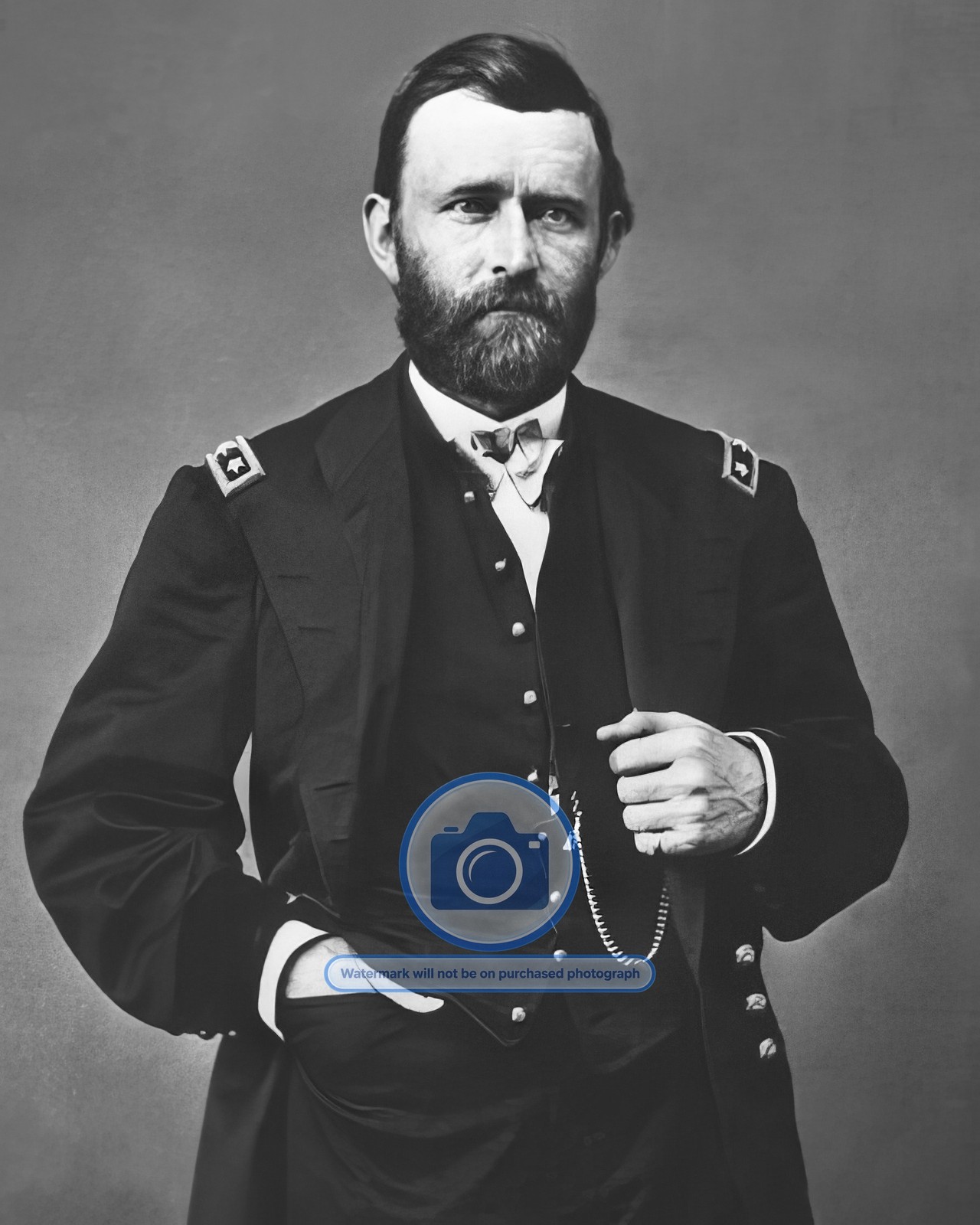 PRESIDENT ULYSSES S. GRANT IN CIVIL WAR UNIFORM PORTRAIT 8X10 B&W PHOTO PRESIDENT ULYSSES S. GRANT IN CIVIL WAR UNIFORM PORTRAIT 8X10 B&W PHOTO