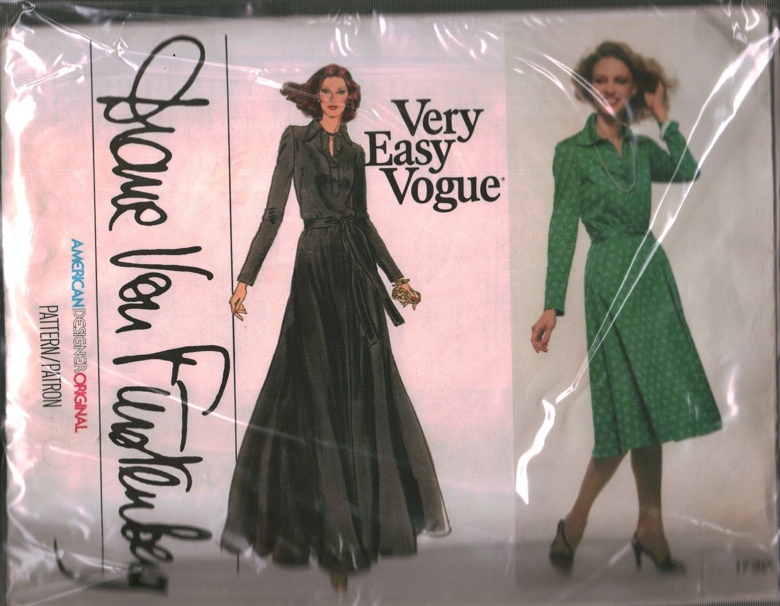 1730 Vintage Vogue Sewing Pattern Misses 1970s Von Furstenberg Dress Stretch 12