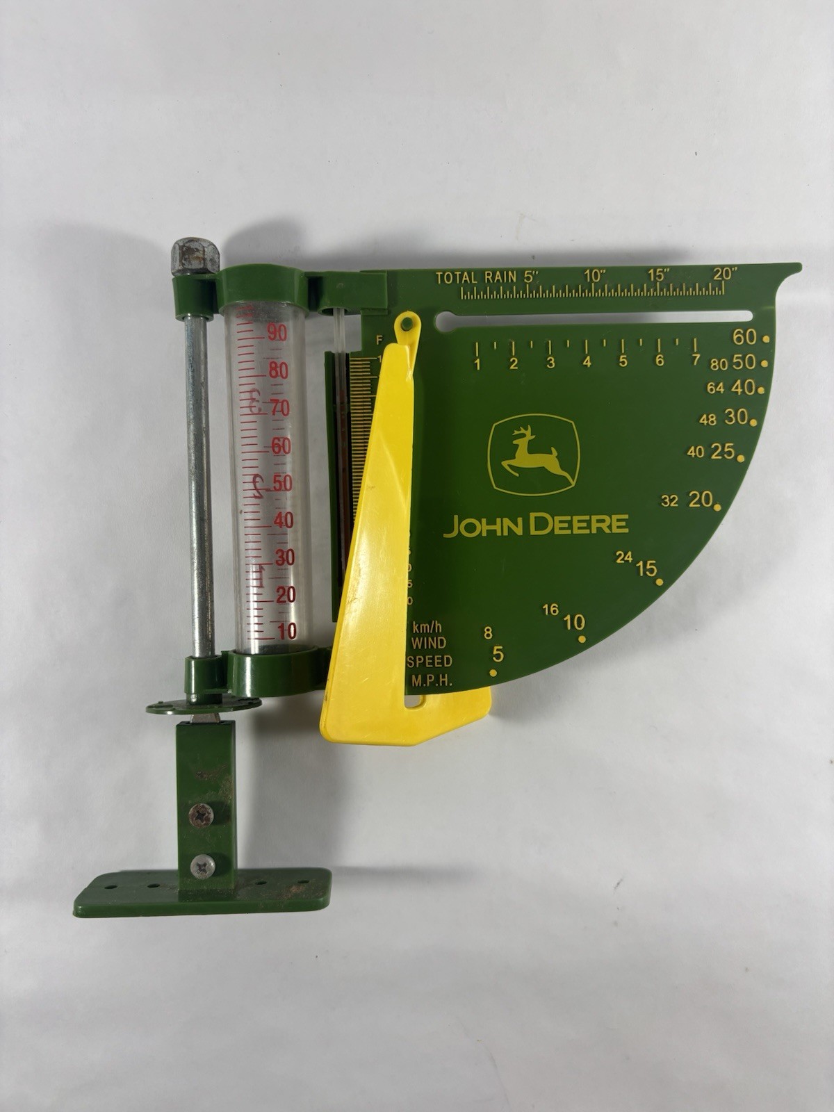 Vintage John Deere Vintage Weather Station  Rain Wind Gauge Metal