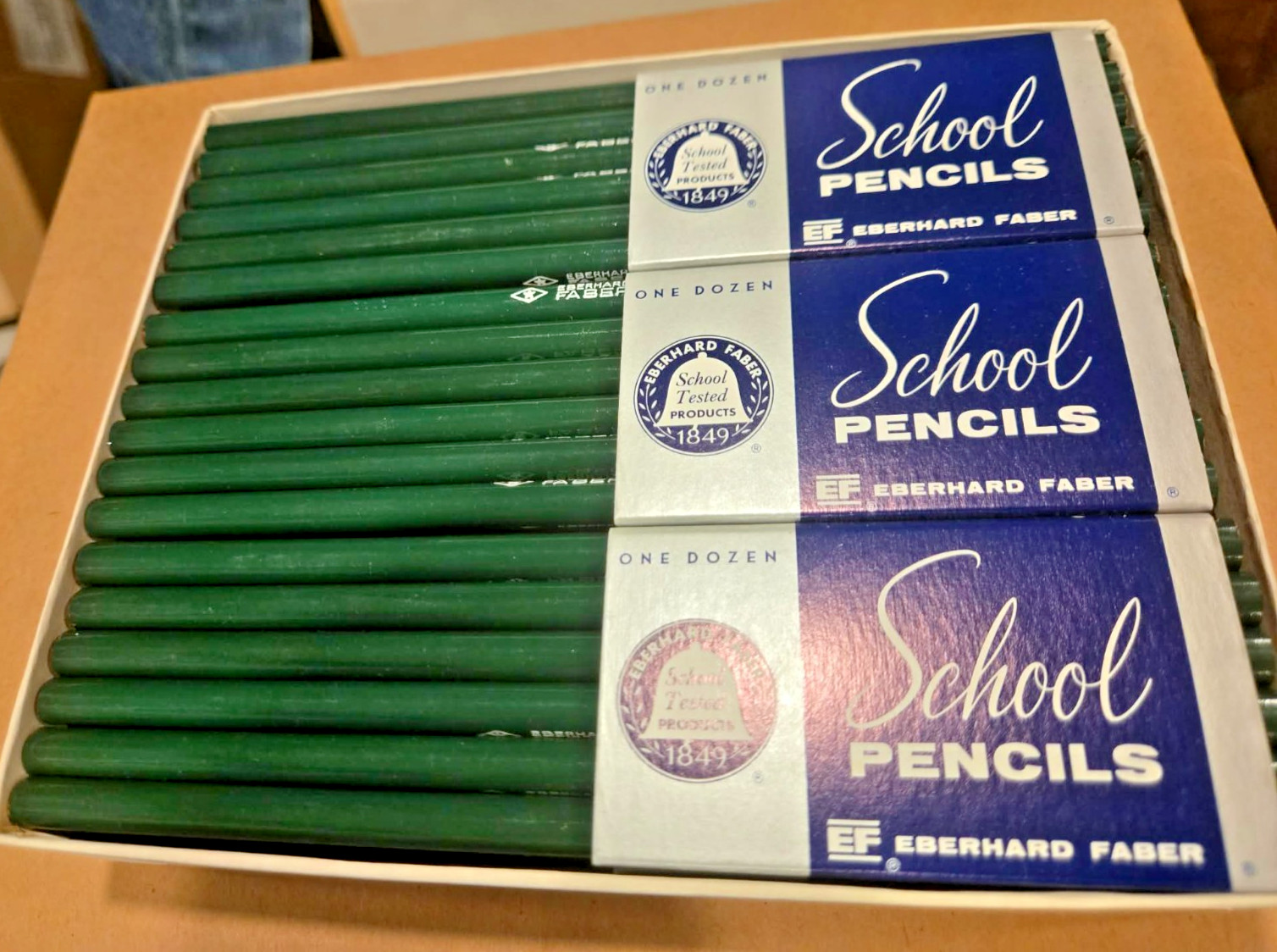 Full Box 72 Vtg Eberhard Faber Mongol 293 FINE WRITING School Pencils New NOS