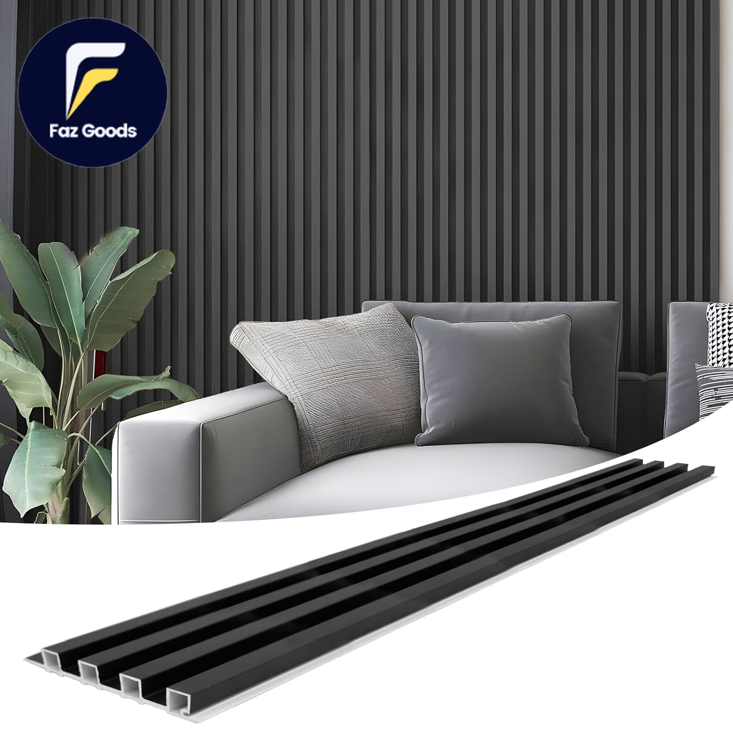 8-Pack 96 X 6In WPC Acoustic Slat Wall Panel for Modern Interior Decor TV Back