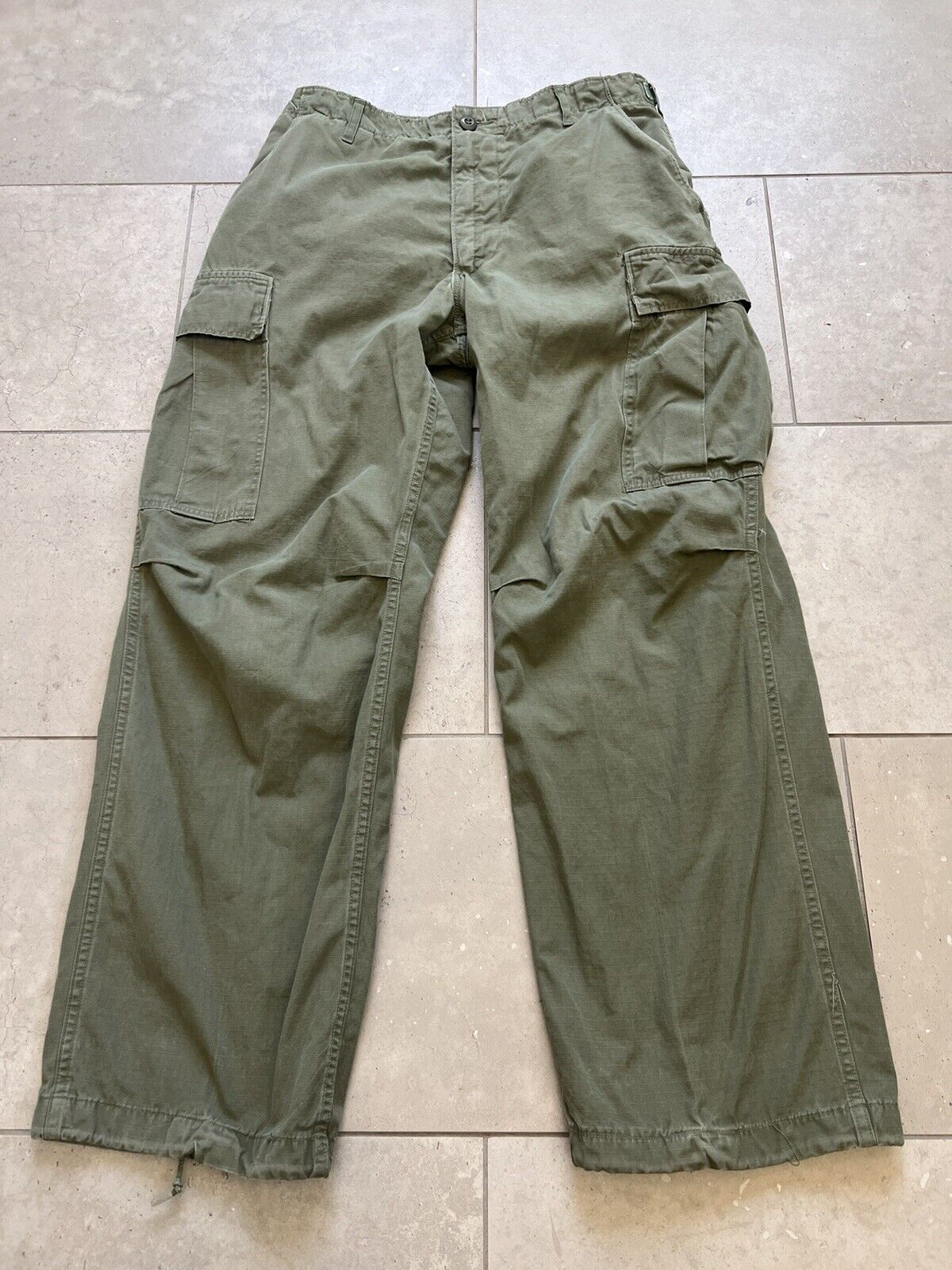 Vintage 60s OG 107 Poplin Class 1 Tropical Jungle Trousers Military Pants 32x30