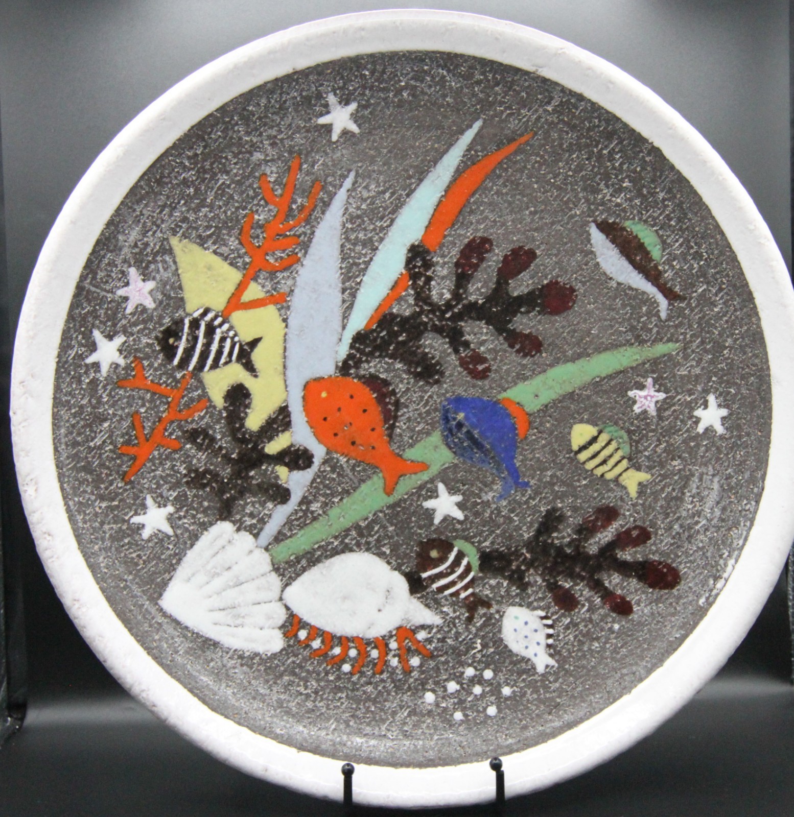 Mid-Century Spectra Plate by Anna-Lisa Thomson for Upsala-Ekeby Sweden 1950s