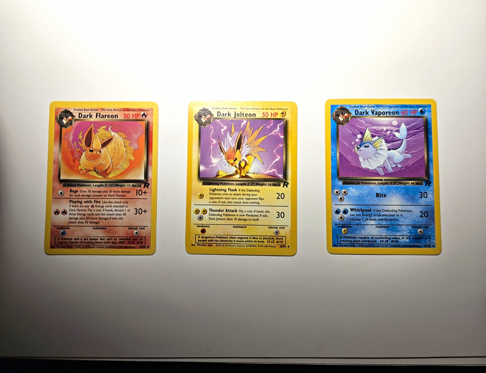 Wizards of the Coast Pokémon TCG Team Rocket Dark Flareon/Jolteon/Vaporeon LP