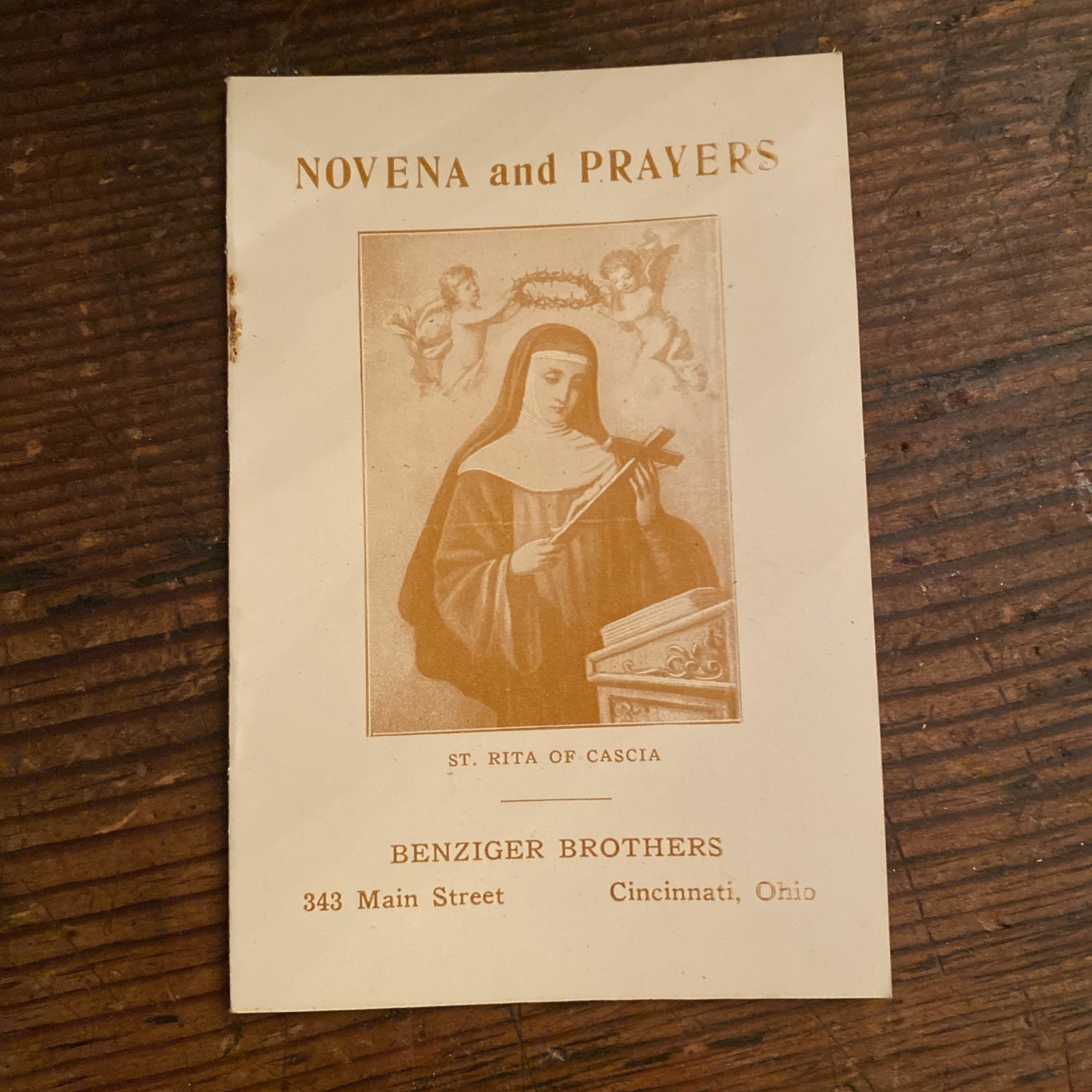 VTG St Rita of Cascia Novena and Prayers Benziger Brothers Catholic Booklet