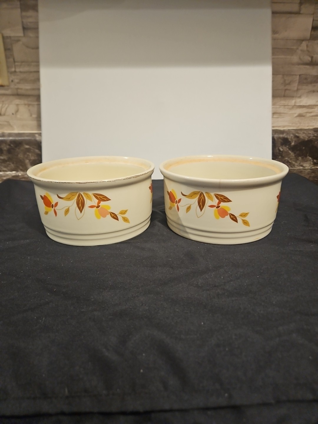 HALL CHINA - JEWEL TEA AUTUMN LEAF - PAIR OF 6 1/2\