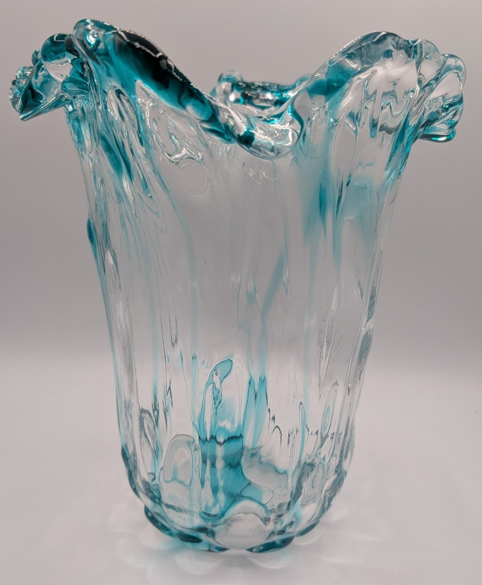 Adam Jablonski Sculptural Wavy Design Teal Blue Accents 10