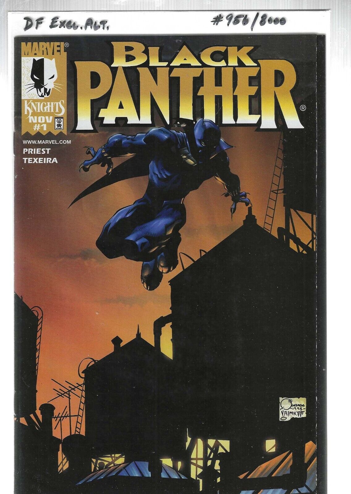 Black Panther Issue 1 DF Variant Marvel Knights 1998 Priest Dynamic Forces COA