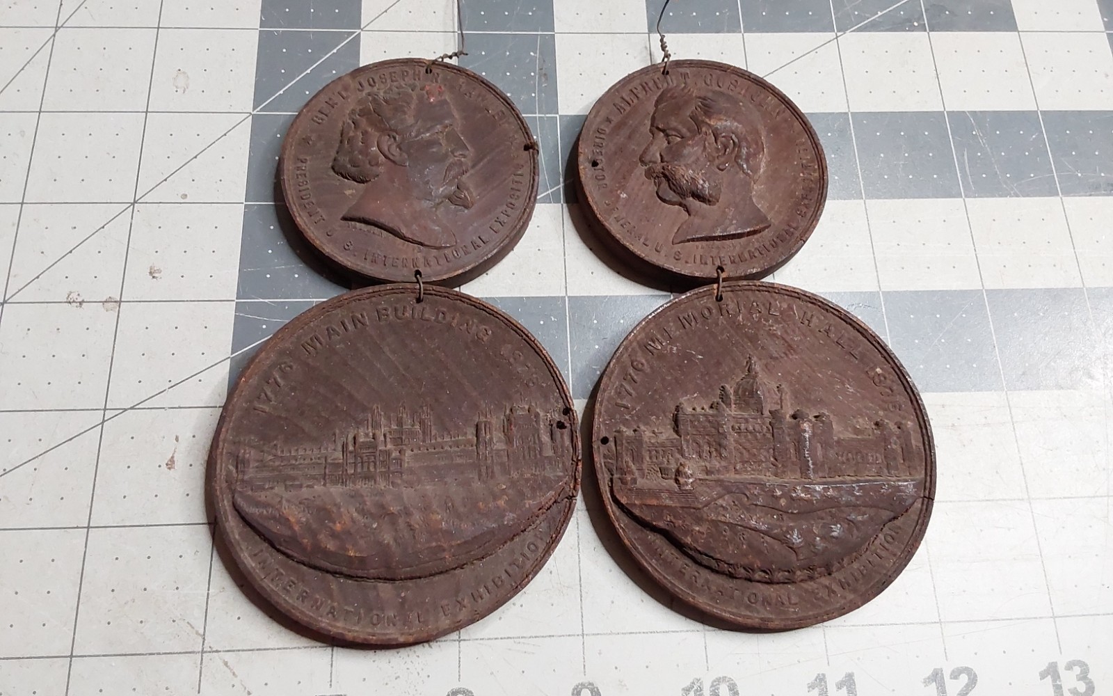1876 100 Year Centennial Philadelphia Exposition Wooden Coin