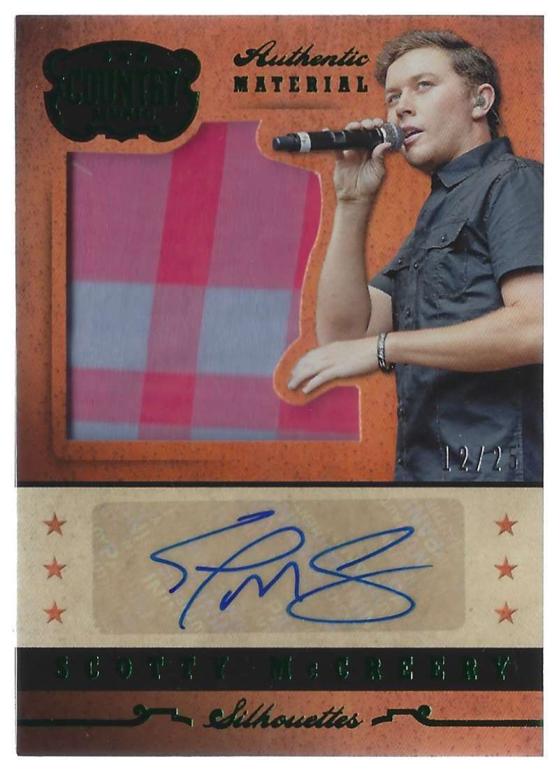 2015 Country Music Silhouette Signature Materials Green Scotty McCreery Auto