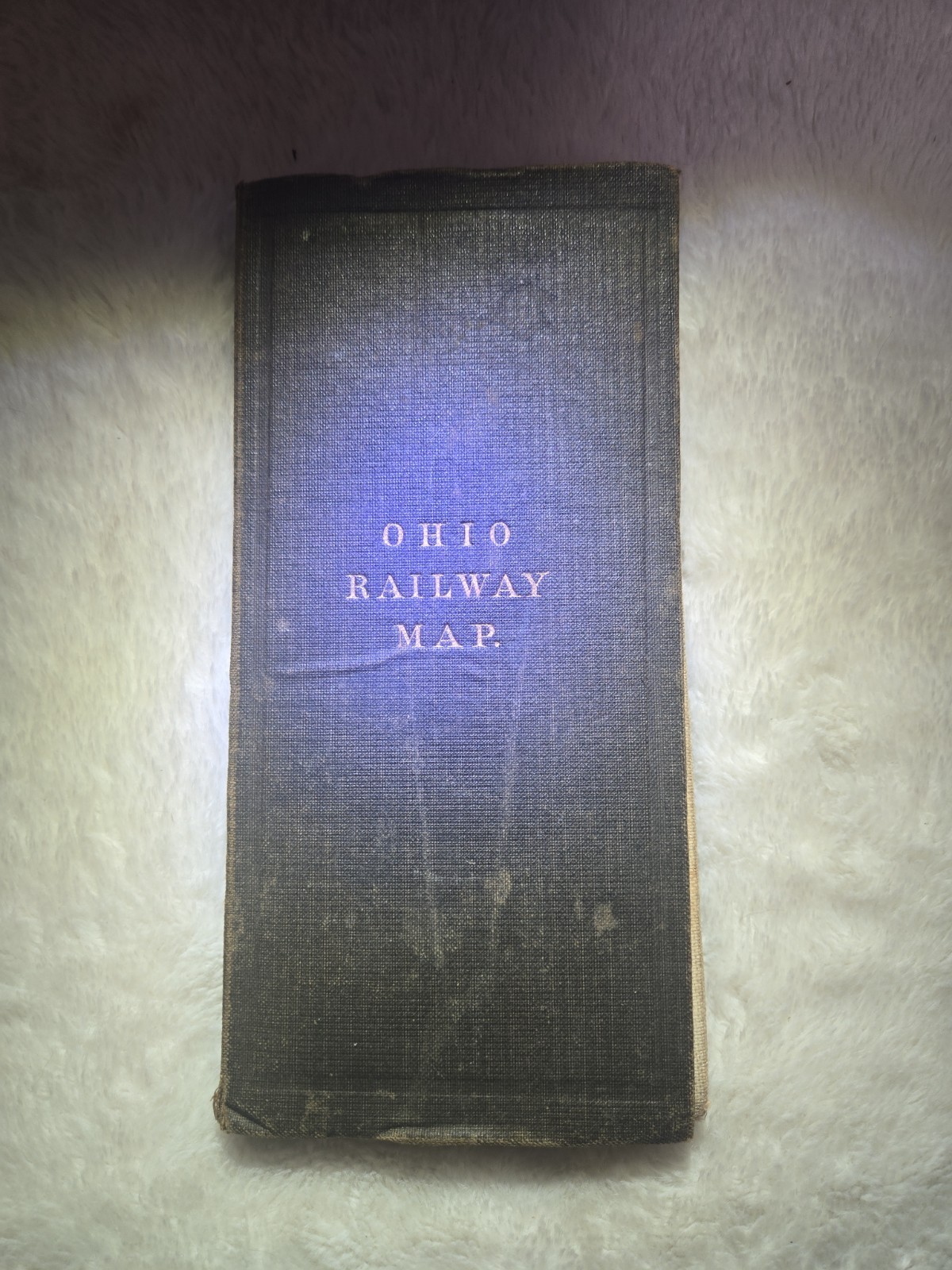 OHIO RAILROAD MAP 1903 FOLDING LINEN MAP STEAM ENGINES STATE 