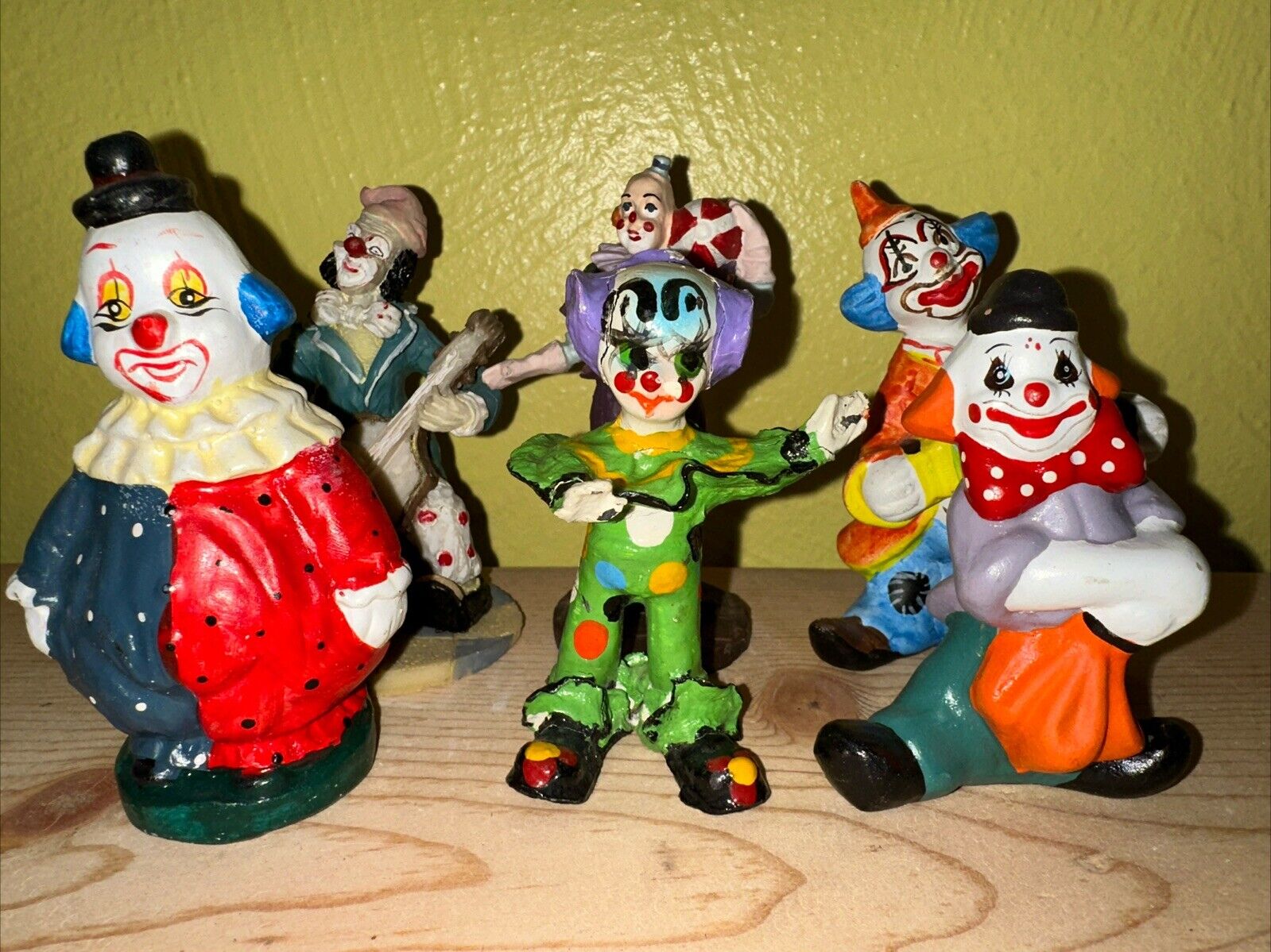 Lot Of 6 Vintage Clown Figurines