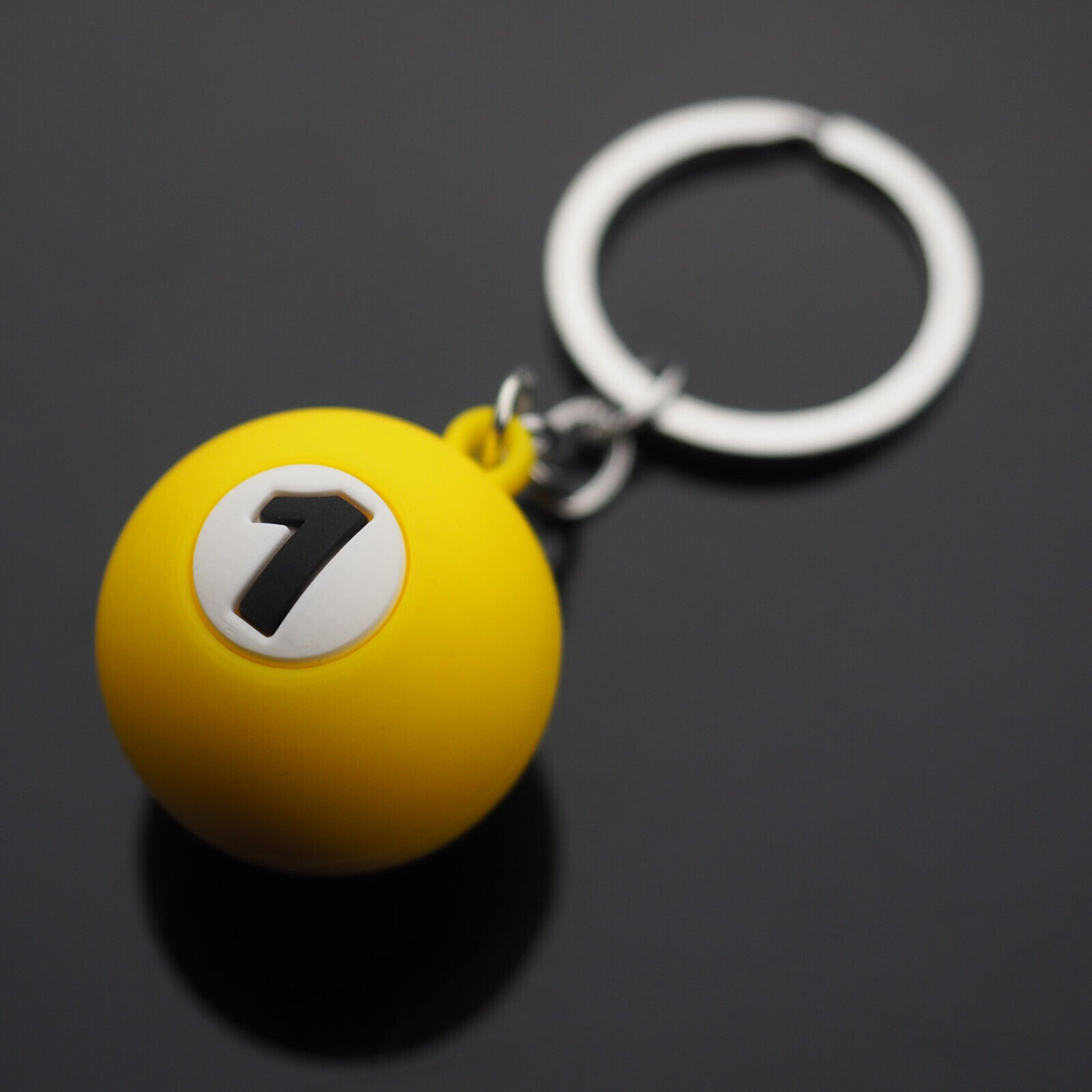 1x Billiards Table Silicone Pool Ball Keychain Player Gift  - Choose #'s 1 - 9