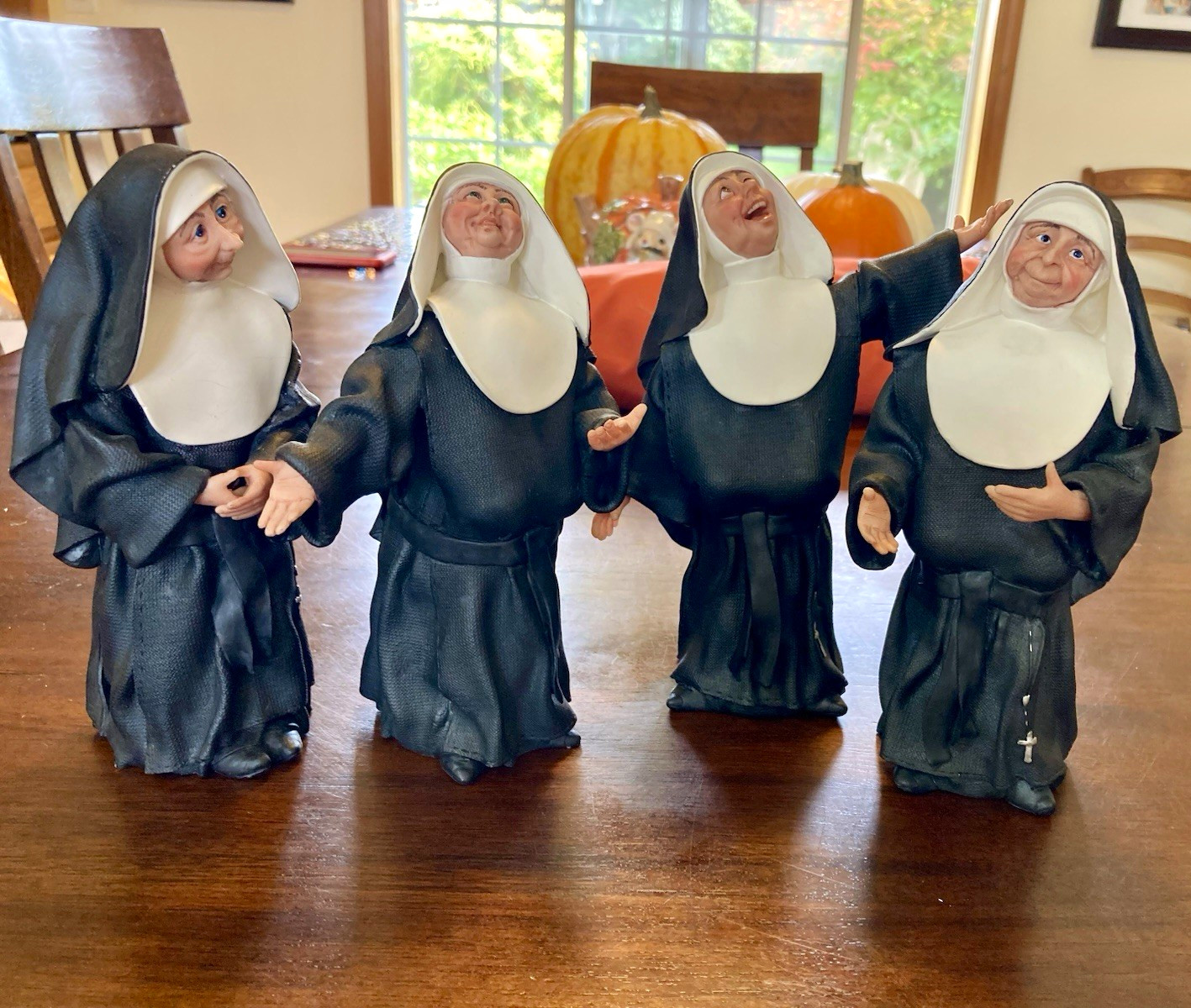 Studio Collection Happy Habits by Deb Wood Nun Figurines Lot of 4 Mary Giggles