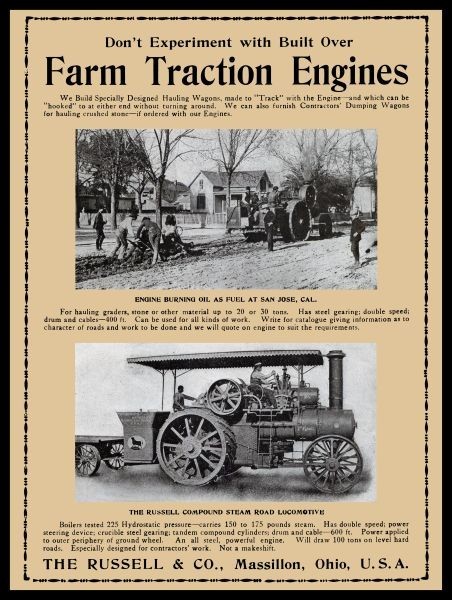 1906 Russell Farm Traction Engines, Massillon, OhiO New Metal Sign: 12x16\ 1906 Russell Farm Traction Engines, Massillon, OhiO New Metal Sign: 12x16\