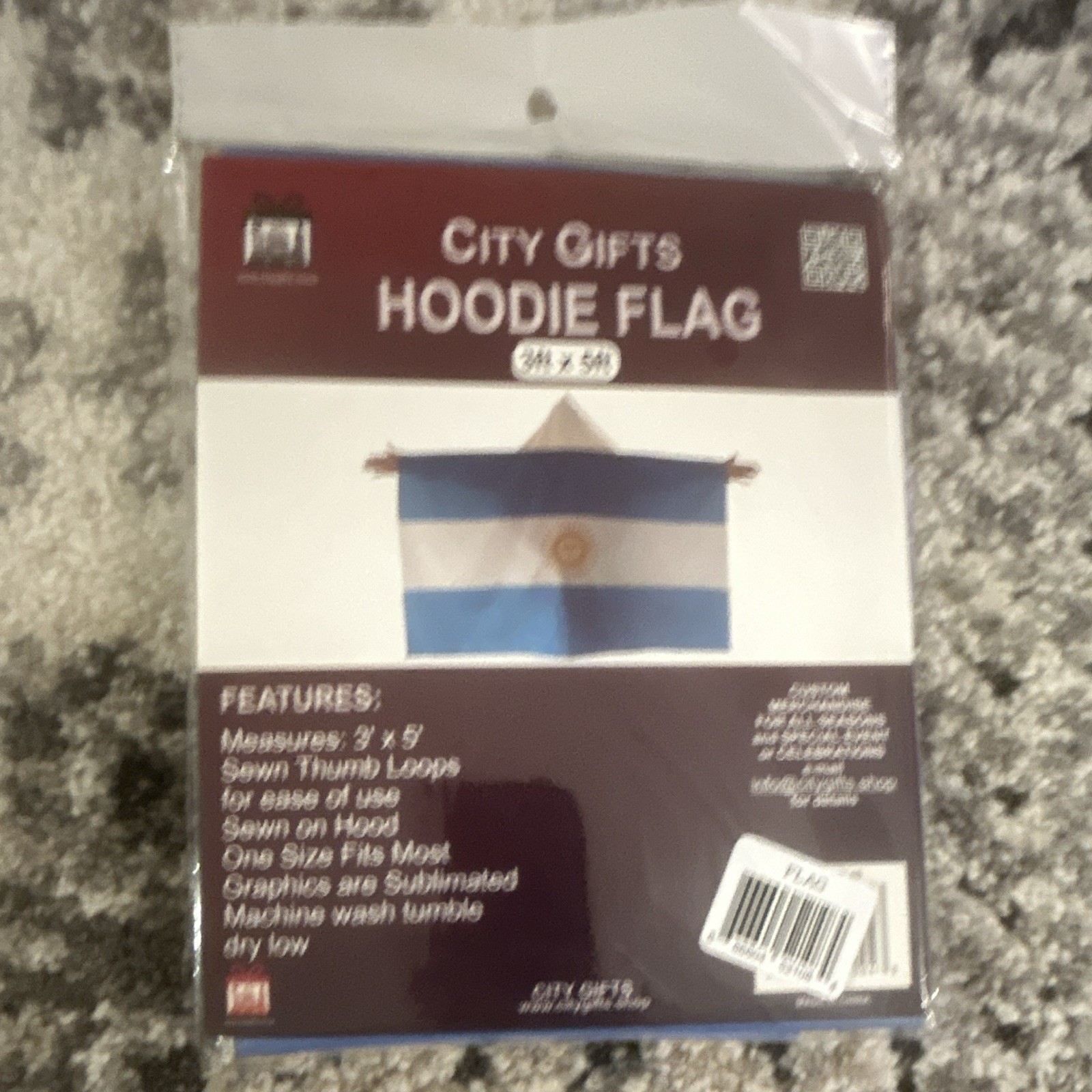 CITY GIFTS HOODIE FLAG ARGENTINA 3FT X 5FT NEW NWT