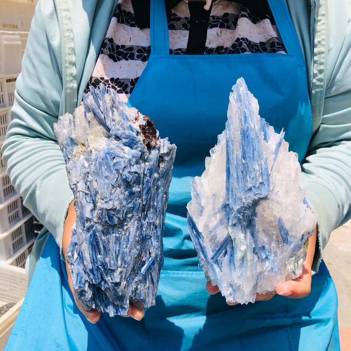 2pcs 6LB Rare Natural beautiful Blue KYANITE with Quartz Crystal Specimen Rough