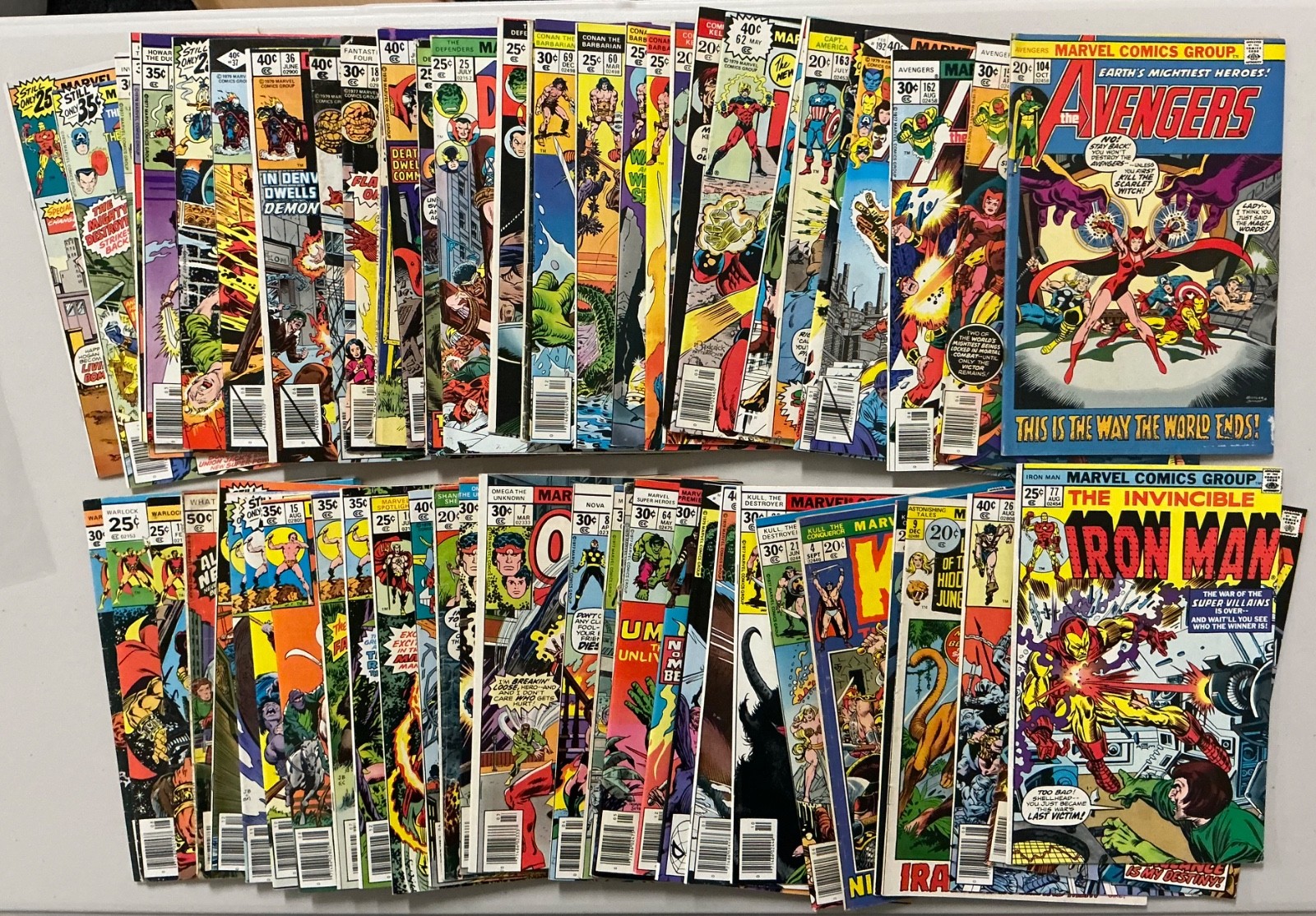 MARVEL COMICS lot of 62 Bronze 1970\'s Avengers Iron Man Fantastic Four (1323) MARVEL COMICS lot of 62 Bronze 1970\'s Avengers Iron Man Fantastic Four (1323)