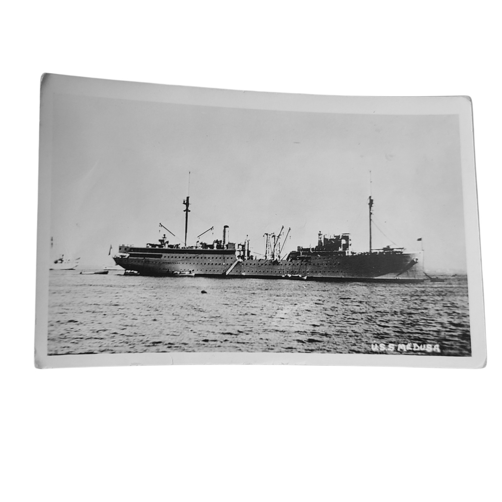 Rare USS MEDUSA Repair Ship 1930s Photo Postcard RPPC Navy Ship Vintage Rare USS MEDUSA Repair Ship 1930s Photo Postcard RPPC Navy Ship Vintage