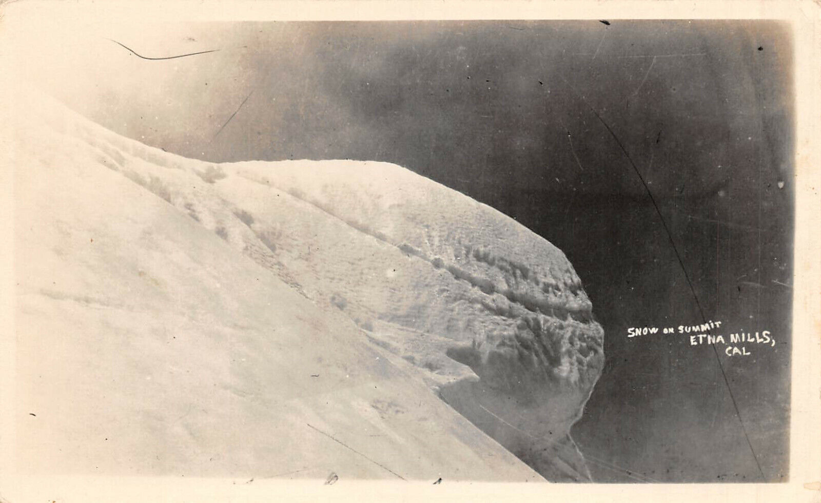 RPPC 1940's ETNA MILLS, CALIFORNIA SNOW ON SUMMIT