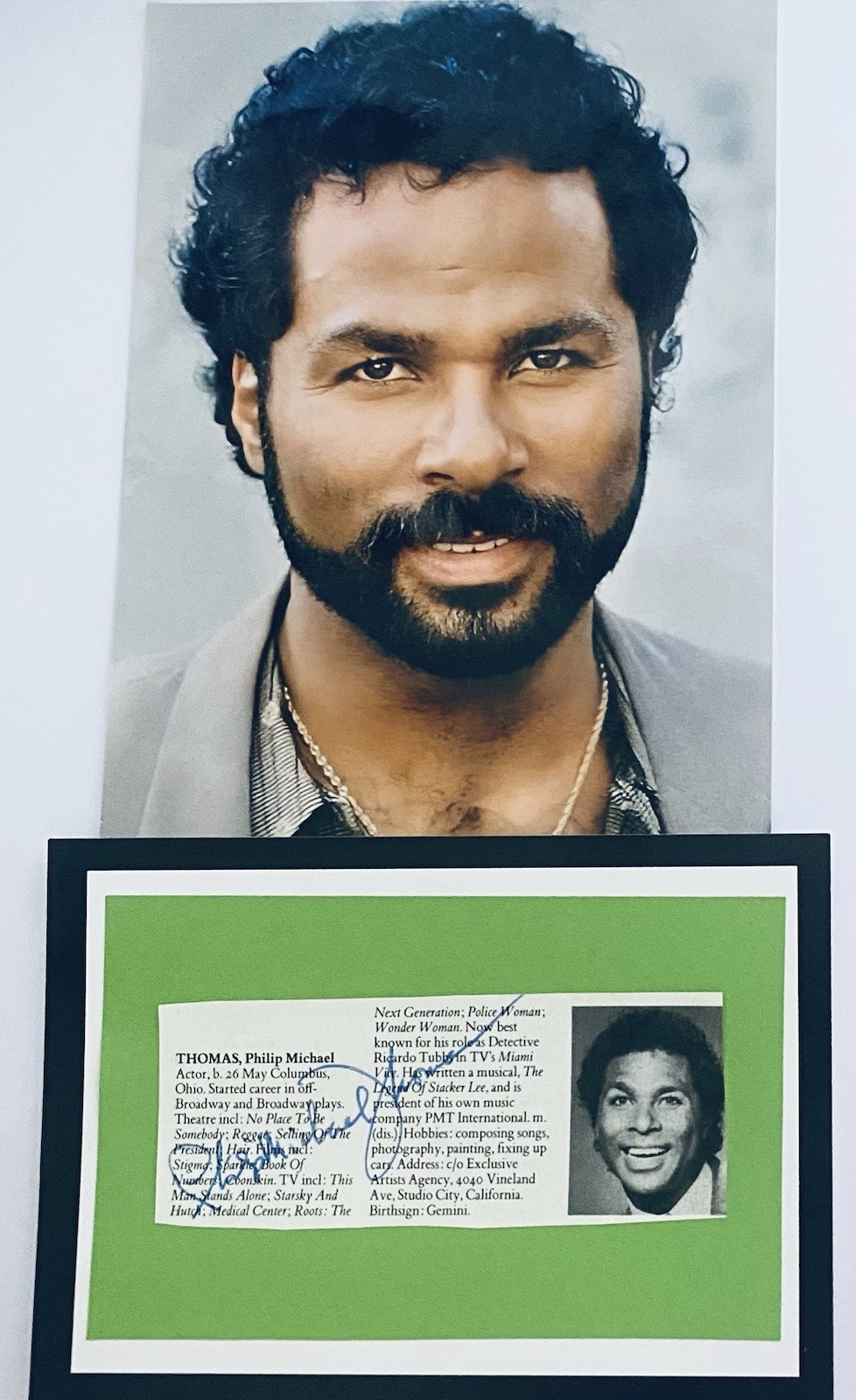 Philip Michael Thomas American Actor, Miami Vice Original 10 x 8 Signature Piece
