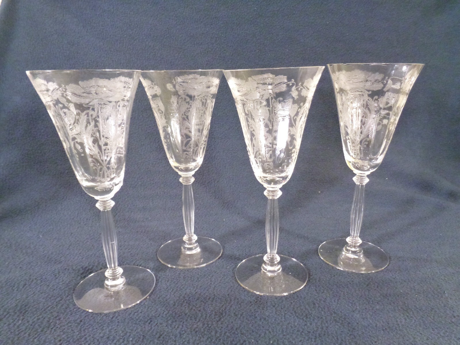 Set of 4 Tiffin Flanders Crystal 8 1/4\