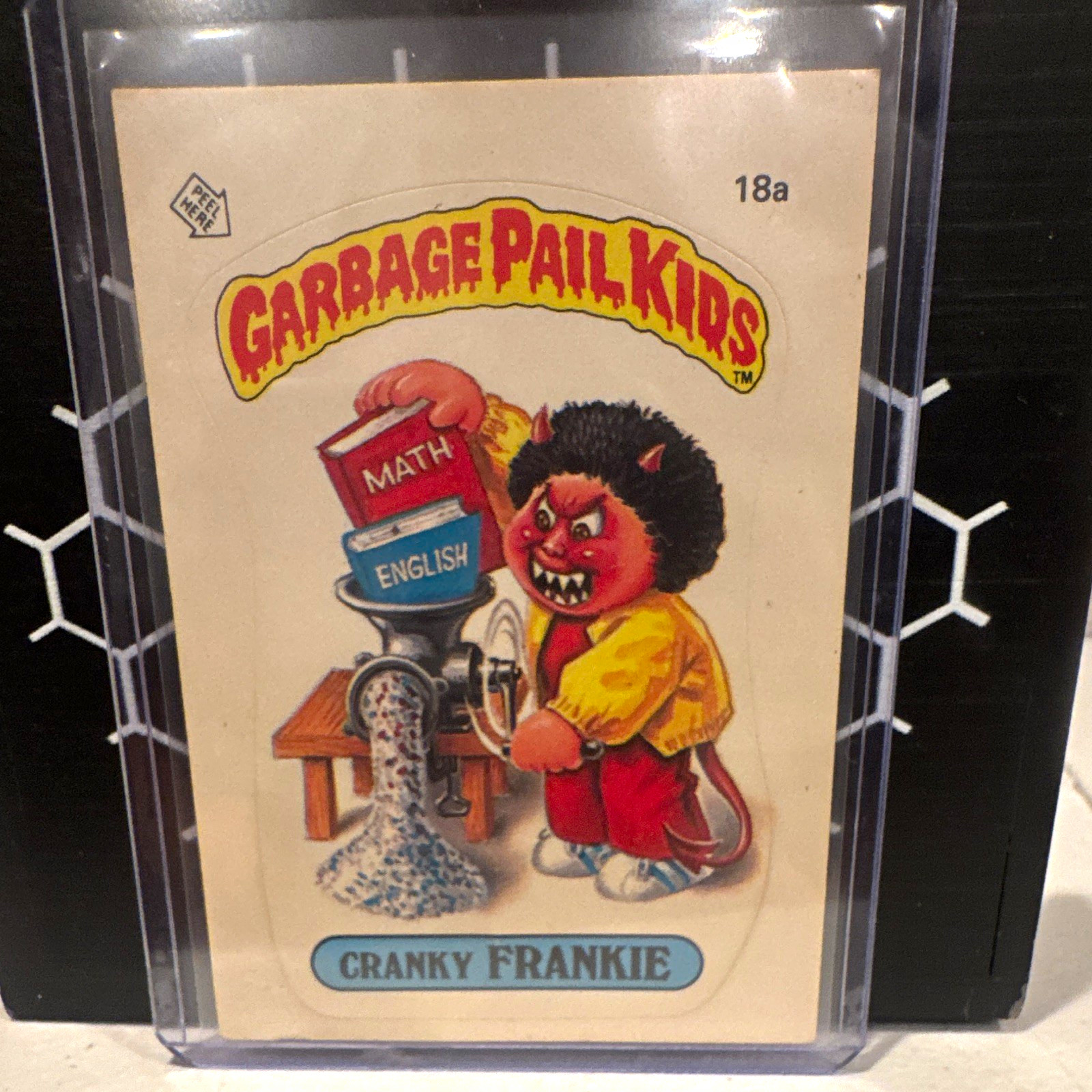 Topps 1985 Garbage Pail Kids Series 1 Cranky Frankie 18a Sticker Card