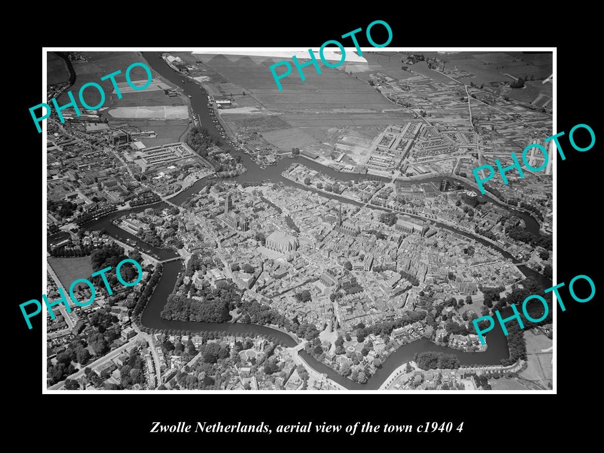 Zwolle Netherlands Holland Town Aerial View c1940 5 Old Large Historic Photo