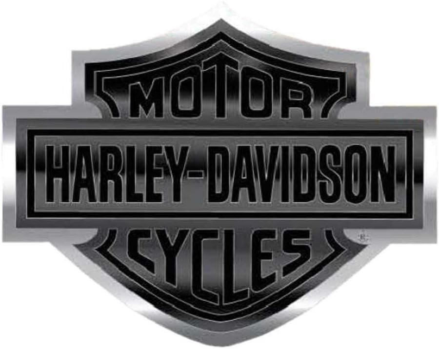 Harley-Davidson Bendable Bar & Shield Decal, Black Chrome 4-1/4\