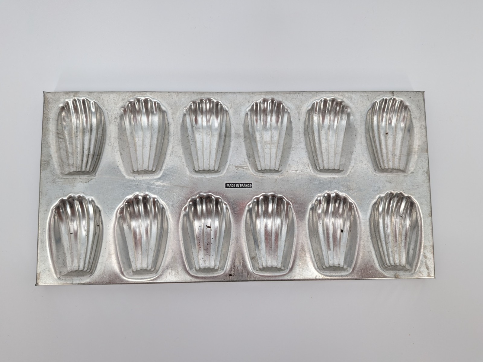 Vintage French Madeleine Pan 12 Cavity Metal Baking Mold Made in France