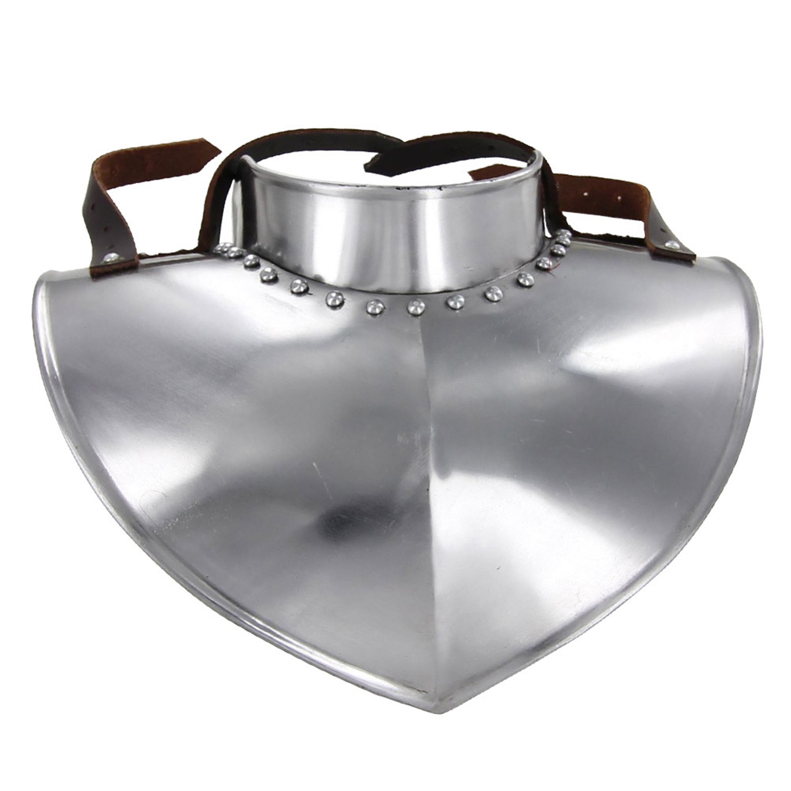 Medieval Standing Collar Gorget: 18-Gauge Steel Renaissance Neck & Chest Armor Medieval Standing Collar Gorget: 18-Gauge Steel Renaissance Neck & Chest Armor