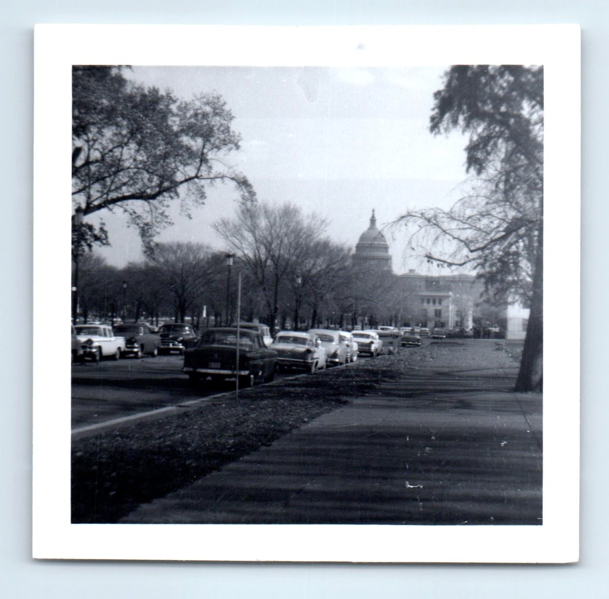 Old Vintage Square Photo WASHINGTON DC CAPITOL STREET SCENE CLASSIC CARS PIC