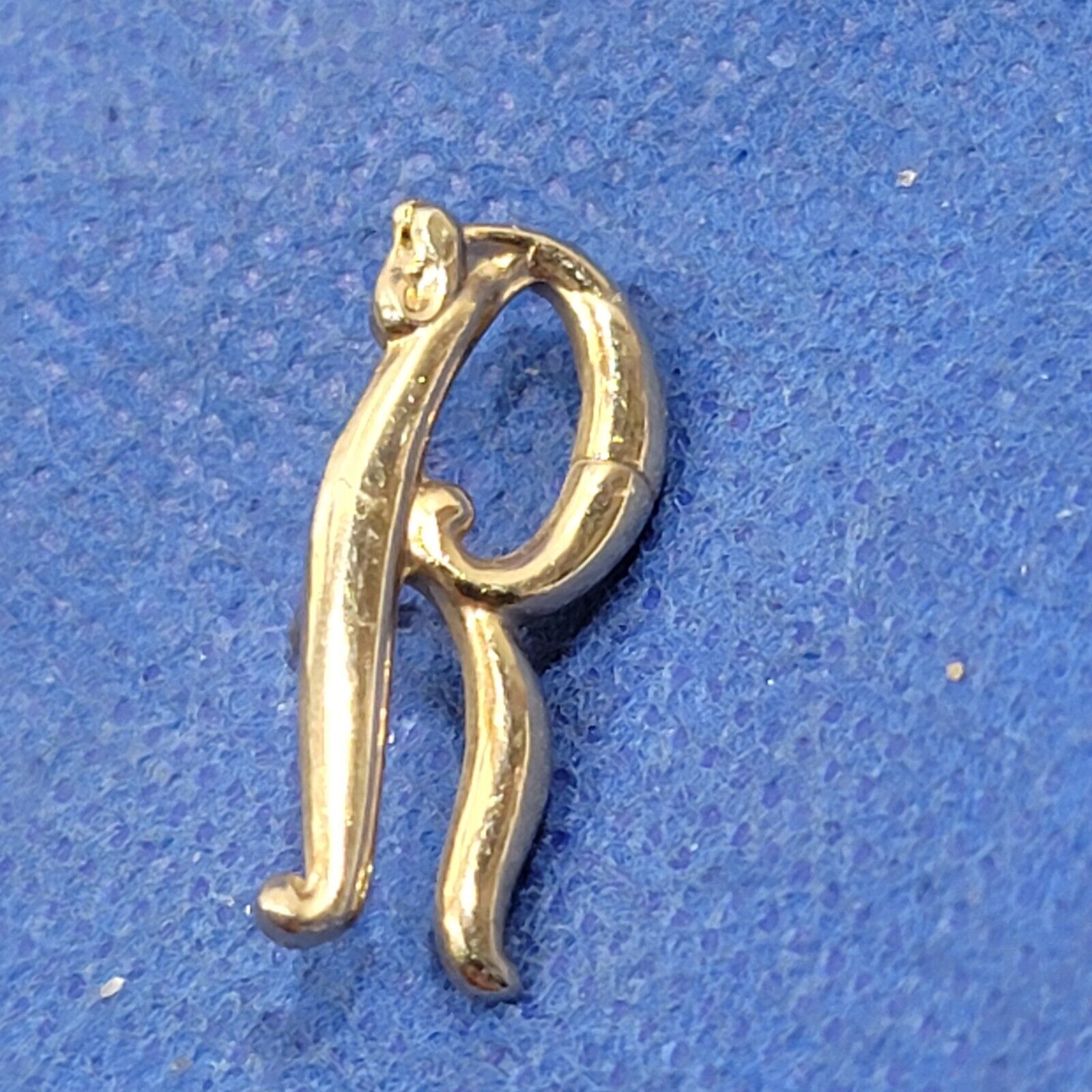 Vintage Hat Pin Monogram R Metal Enamel Lapel pinback