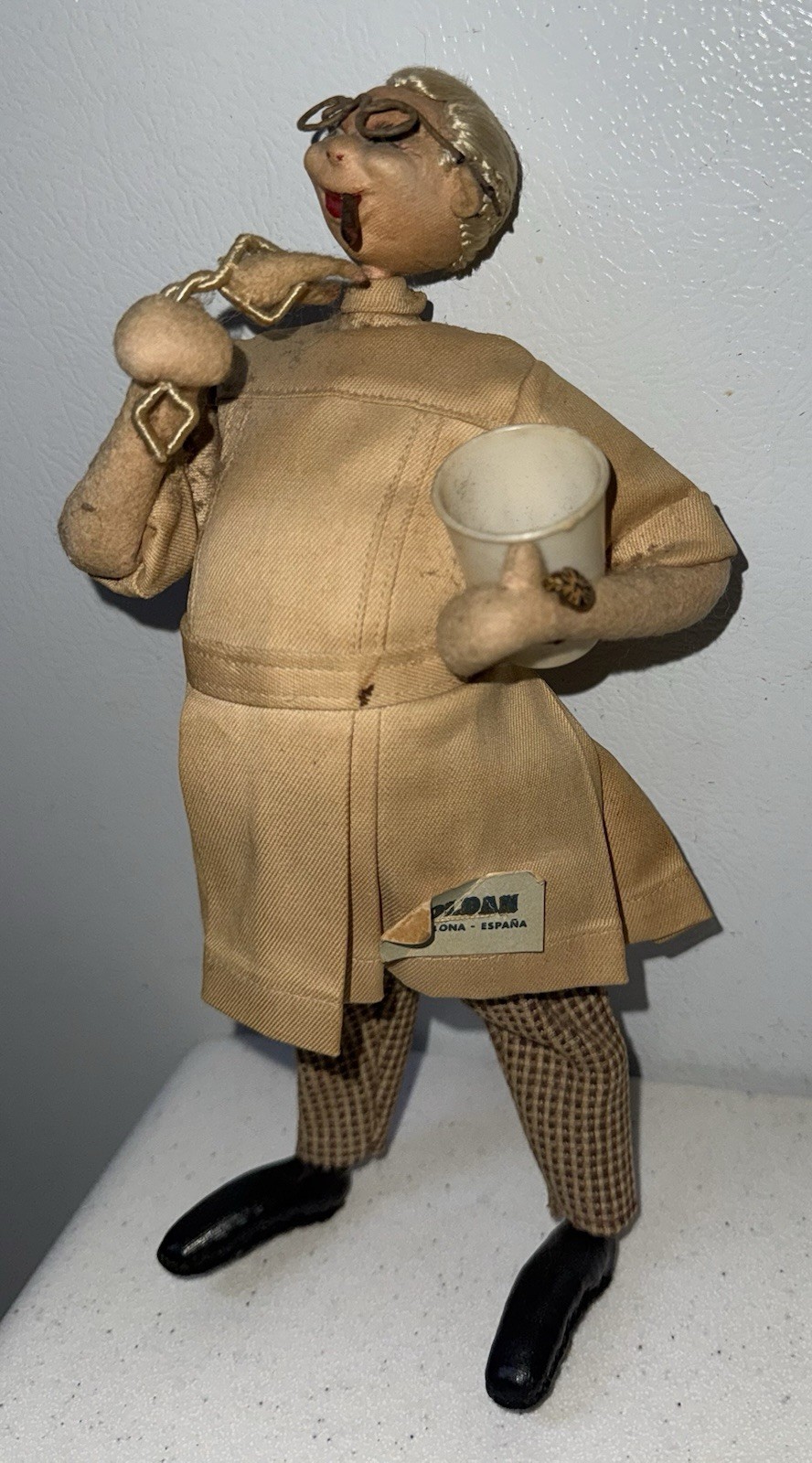 Vintage 1950's Quirky Roldan Klumpe 9” Female Dentist Doll / Pulled Tooth