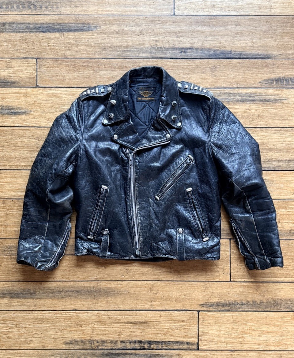 1950’s - 1960’s Harley-Davidson Black Horse Hide Studded Biker Jacket 1950’s - 1960’s Harley-Davidson Black Horse Hide Studded Biker Jacket