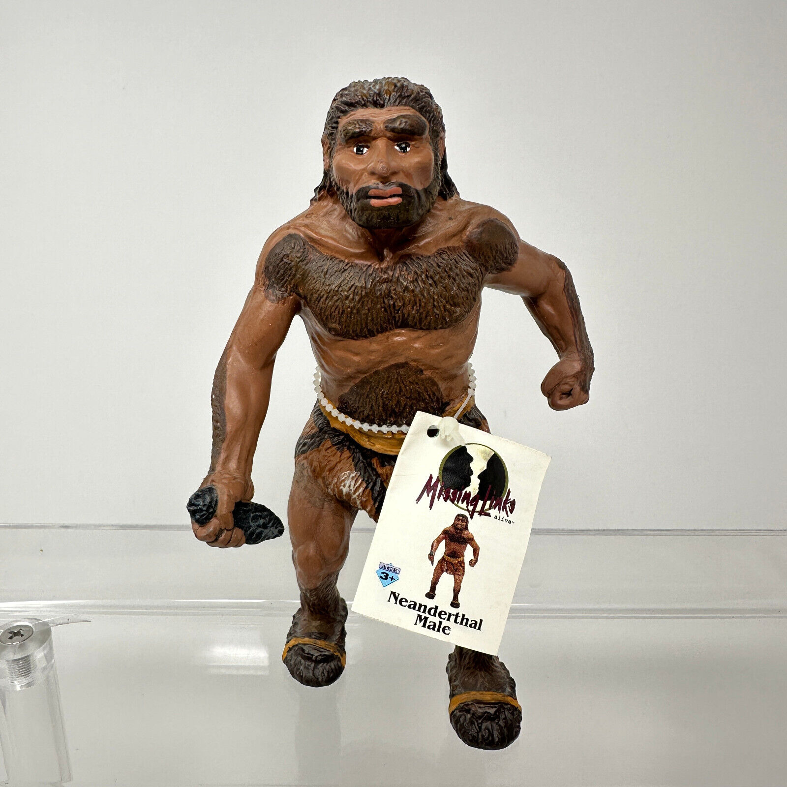 Safari LTD Neanderthal Male Missing Link Dinosaur Figure Cave Man RARE with TAG
