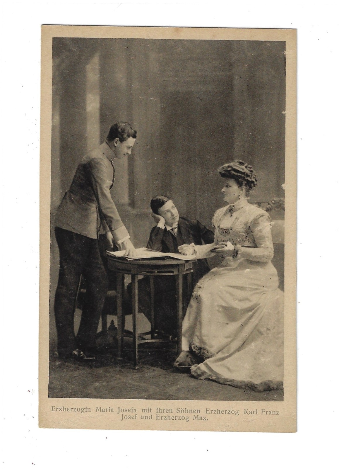 Archduchess Maria Josepha of Austria & Her Sons Karl Franz & Max Postcard 5187 Archduchess Maria Josepha of Austria & Her Sons Karl Franz & Max Postcard 5187