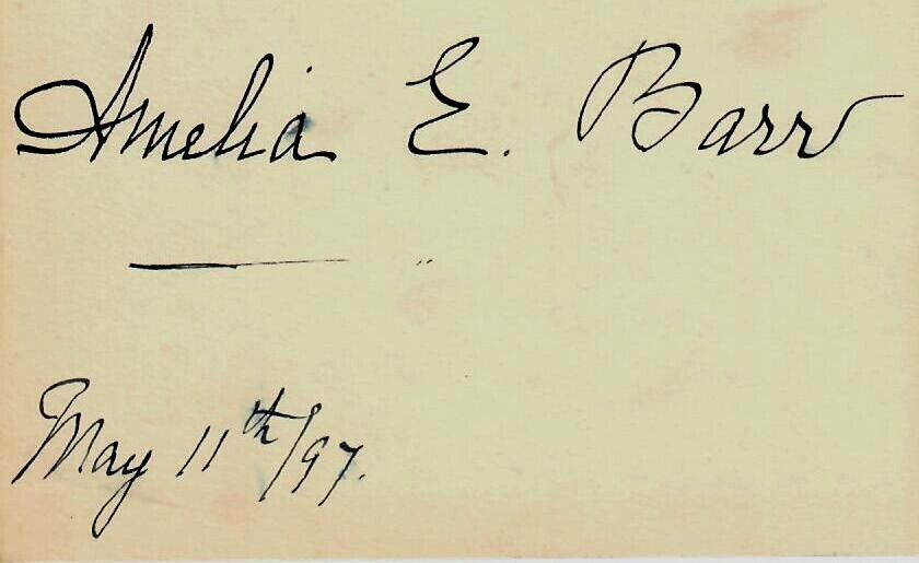 RARE “British Novelist” Amelia Edith Barr Signed 3.5X4.5 Card