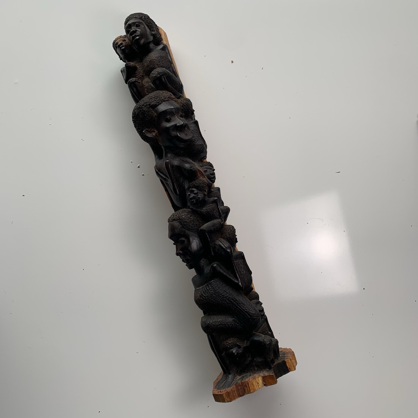 VTG MAKONDE FAMILY African Ebony Wood Carving of Family Tree - LARGE - 33\
