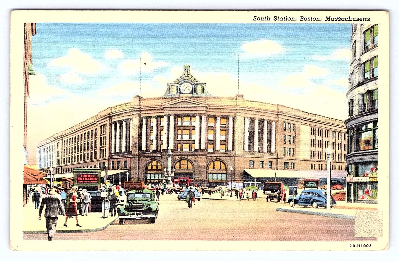 Vintage Postcard Massachusetts, South Station, Boston, MA. Antique c1944