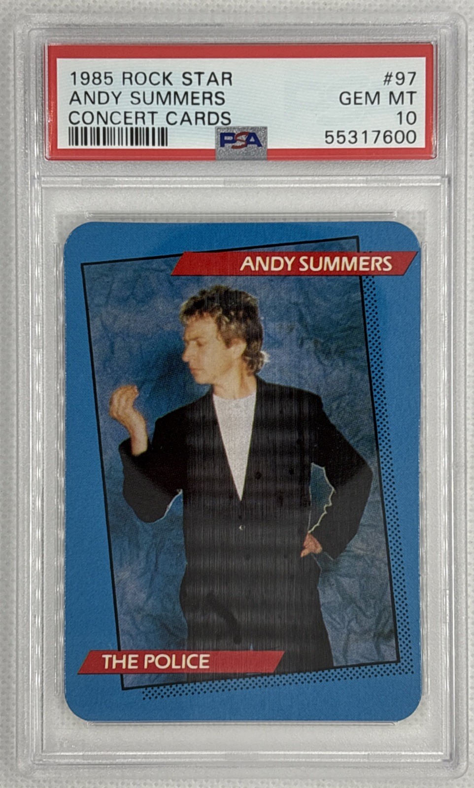 1985 AGI Rock Star Andy Summers #97 The Police PSA 10 GEM MINT POP 3 VINTAGE 1985 AGI Rock Star Andy Summers #97 The Police PSA 10 GEM MINT POP 3 VINTAGE