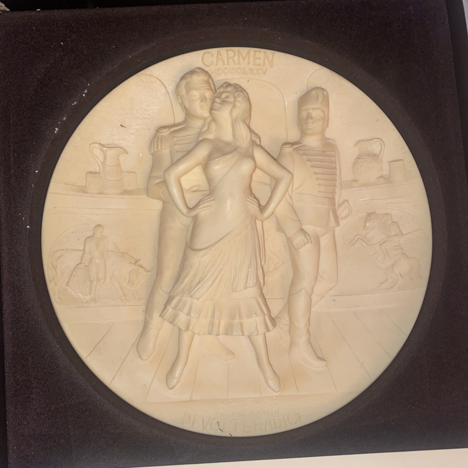 CARMEN 1978 La Scala Grand Opera Collection Ivory Alabaster 3D Plate, Box, COA's