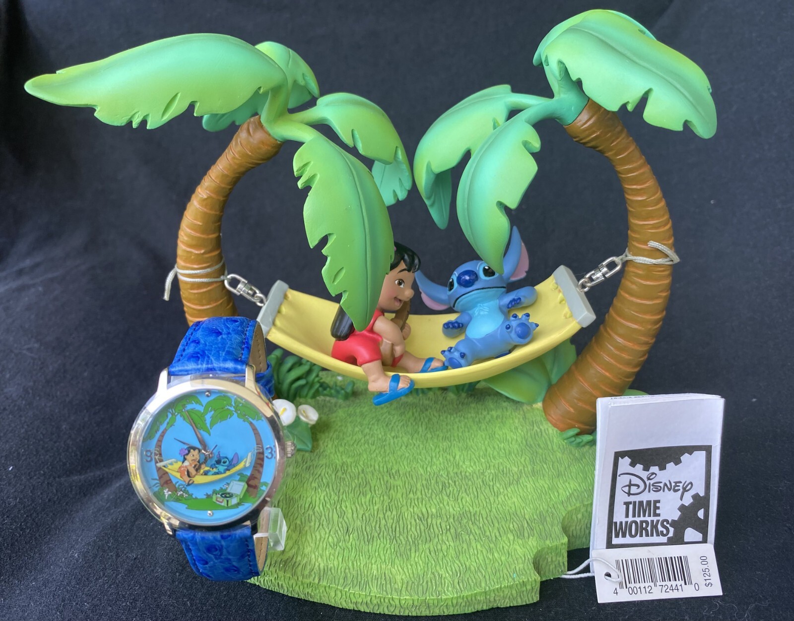 Lilo and Stitch Watch with hammock & figurines 2005  *BRAND NEW* Extremely Rare
