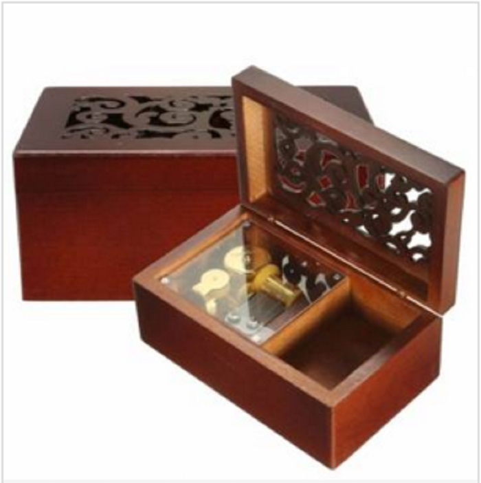Wooden Rectangle Carving Jewelry Music Box:  ♫ INUYASHA - DEAREST  ♫   