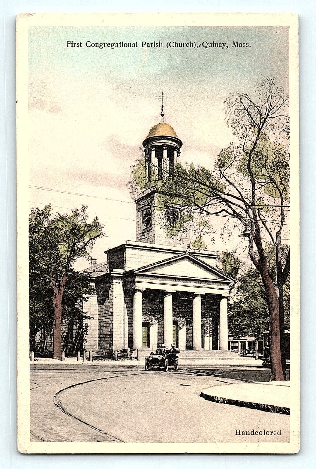 First Congregational Parish Church Quincy Massachusetts 1917 Antique Postcard E2