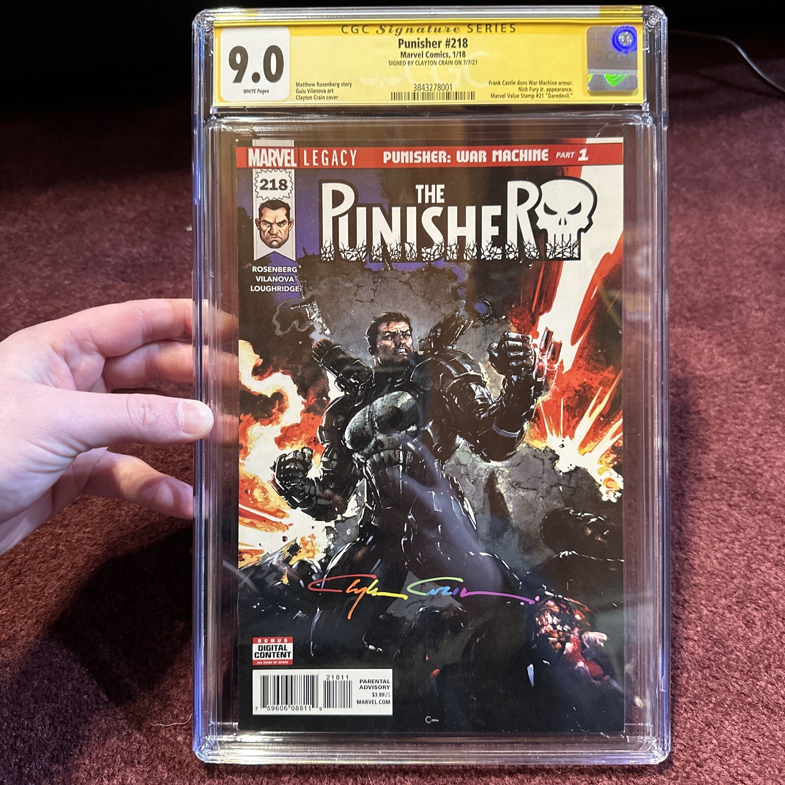 Punisher 218 CGC 9.0 ss Crain Infinity sig