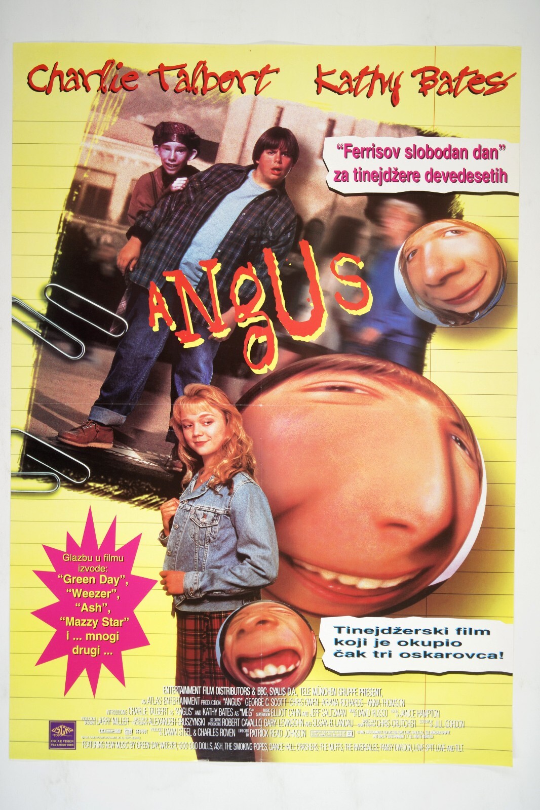 ANGUS  Orig. CRO movie poster 1995 CHARLIE TALBERT K. BATES PATRICK READ JOHNSON