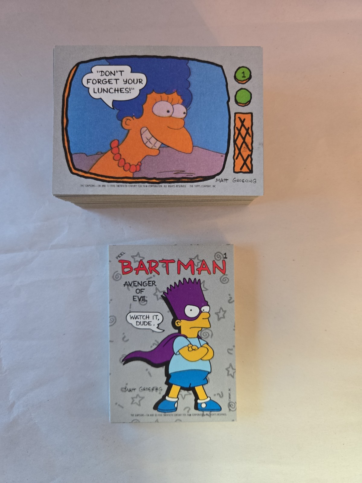 1990 Topps The Simpsons Complete Base & Sticker Set Bartman Rookie RC 1-88 1-22
