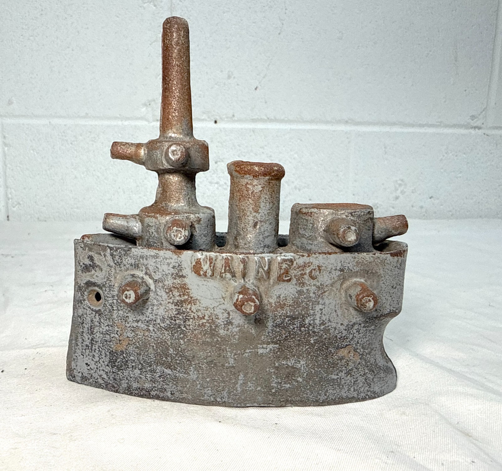 Antique Cast Iron Still Bank Maine Battleship Grey Iron Casting Co 1847 - 1903